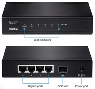 4-Port Gigabit Switch with fiber port